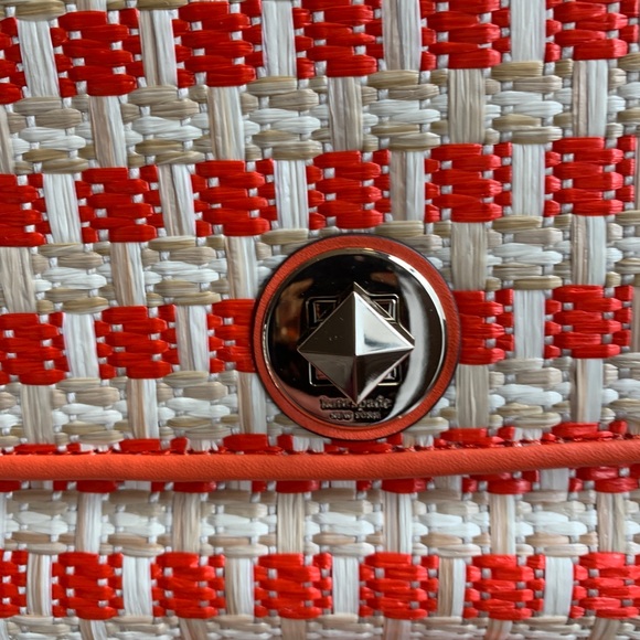 Authentic KATE SPADE Straw/Leather Flap turnlock crossbody/Shoulder bag - Picture 4 of 16